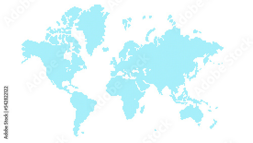 World map in mercator projection stippled illustration photo