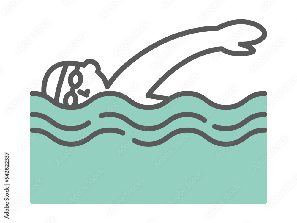 Fototapeta premium simple line illustration of swiming