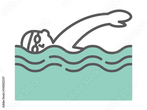 simple line illustration of swiming