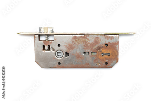Aged rusty and used Mortise lock with cylinder for door