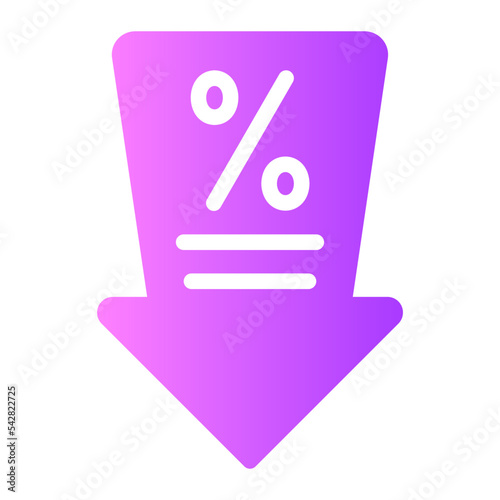 reduce cost gradient icon