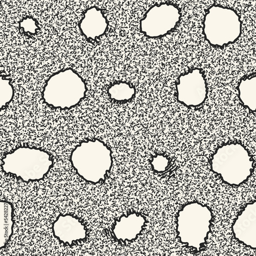 Mottled Ink Drawn Textured Crater Dots Pattern