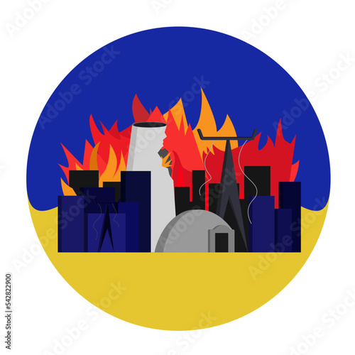 City on fire after attack on thermal power plant