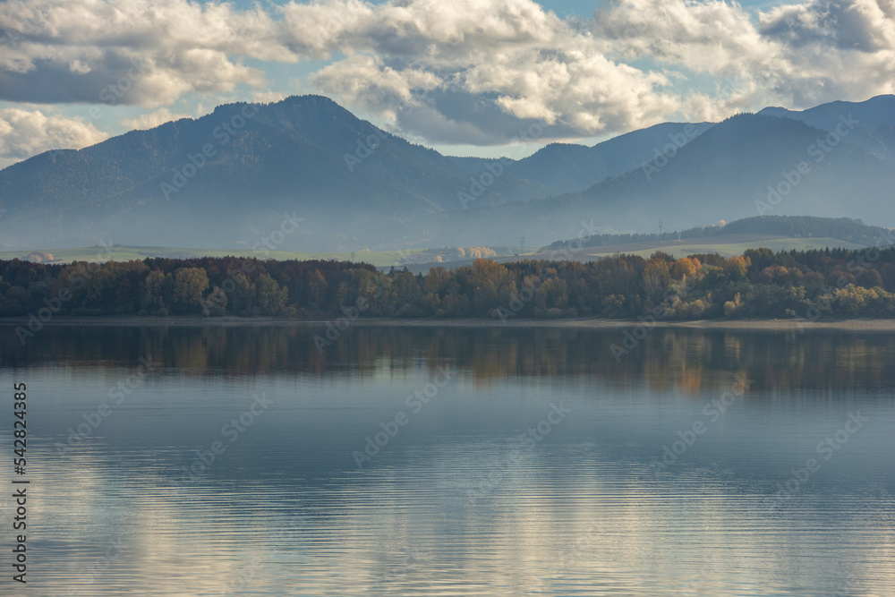 autumn landscape with lake, Liptovská Mara, Liptov, Slovakia