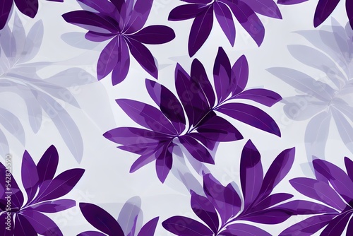Summer seamless tropical pattern with purple leaves and plants on a white background. Modern abstract design for fabric, paper, interior decor. Summer colorful hawaiian. wallpaper