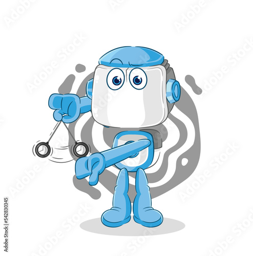 humanoid robot hypnotizing cartoon. cartoon mascot vector