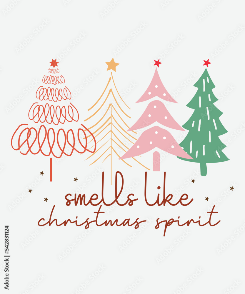 Smells Like Christmas Spirit , christmas sublimation, retro christmas