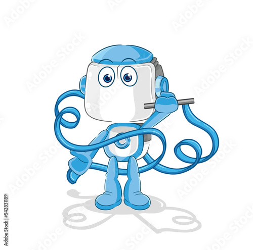 humanoid robot Rhythmic Gymnastics mascot. cartoon vector