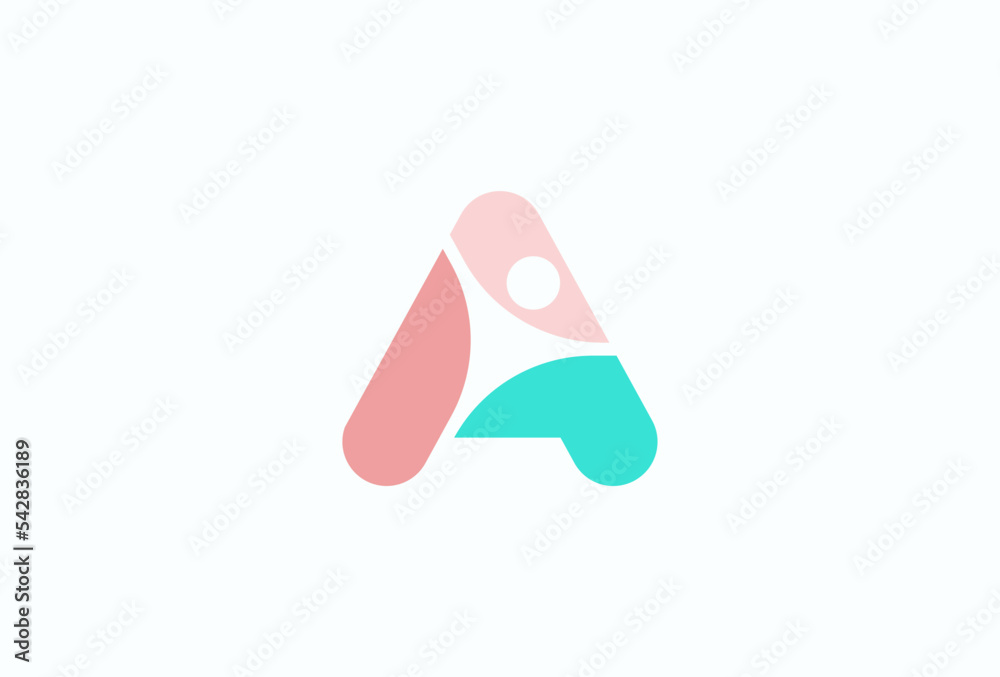 Letter A People logo design, flat design logo element, vector illustration Letter A People logo design, flat design logo element, vector illustration