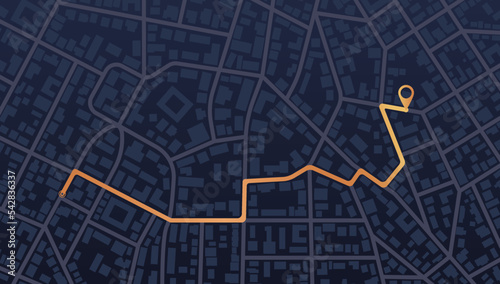 Gps map navigation to own house. View from above the map buildings. Detailed view of city. Decorative graphic tourist map City top view. Abstract background. Flat style, Vector, illustration isolated.