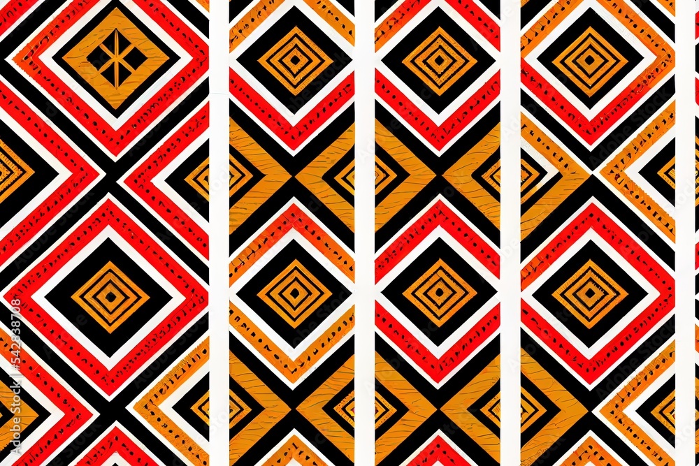 Ethnic handmade ornament, seamless pattern, 2d illustrated illustration
