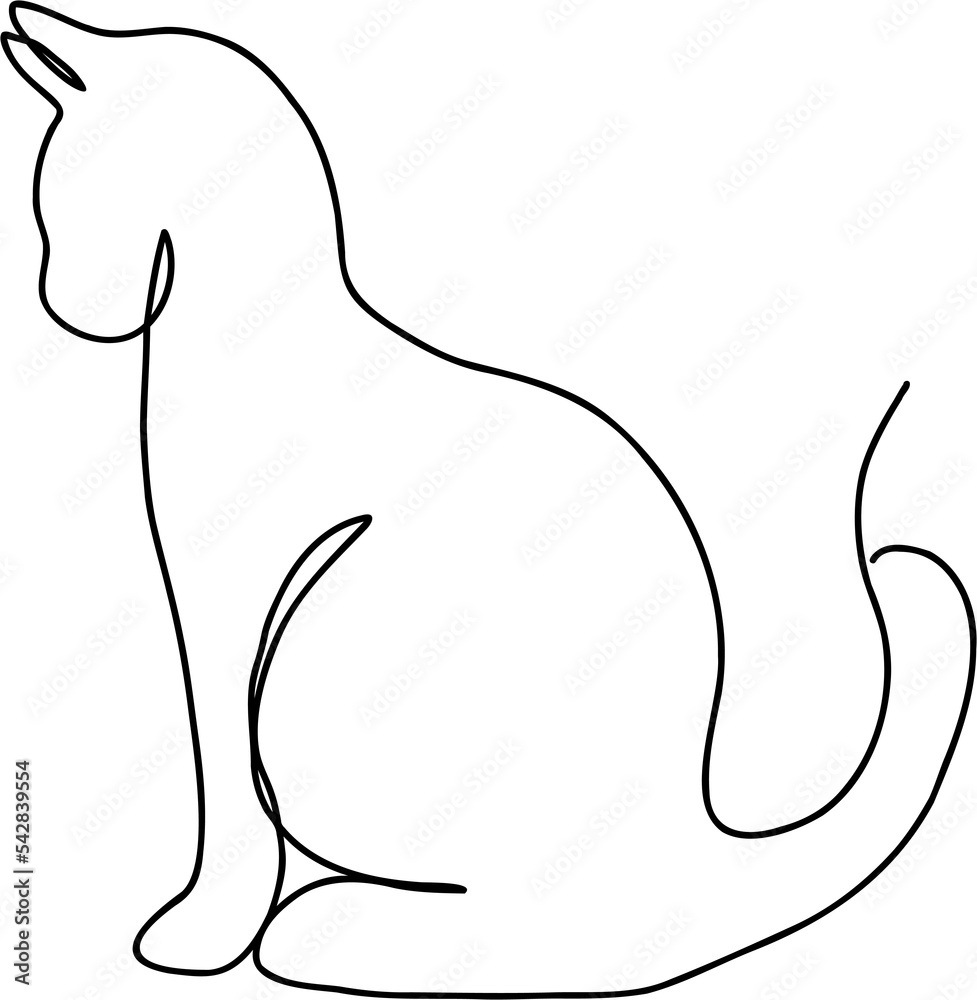 simplicity cat freehand continuous line drawing. simplicity cat freehand continuous line drawing.
