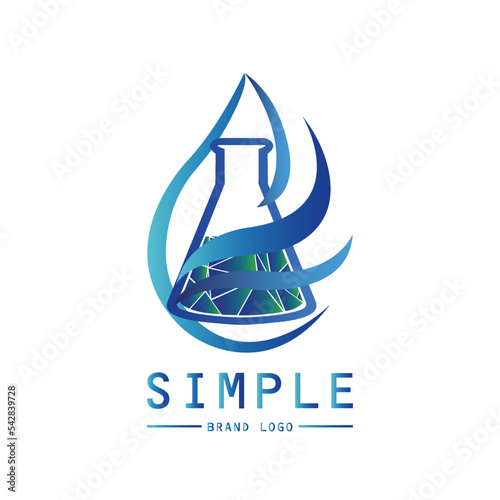 Erlenmeyer Logo laboratory. Diamond Logo