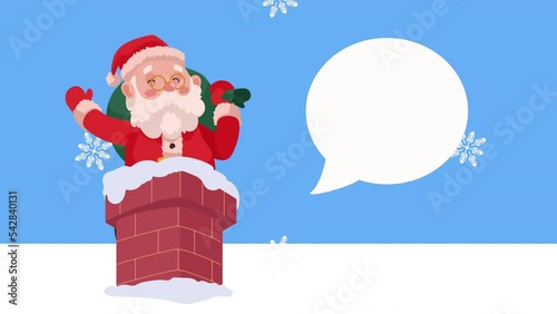 santa claus in chimney animation