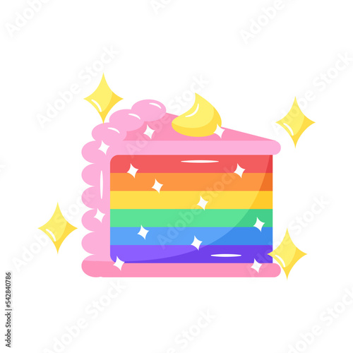 Isolated colored cake lgbt pride icon Vector