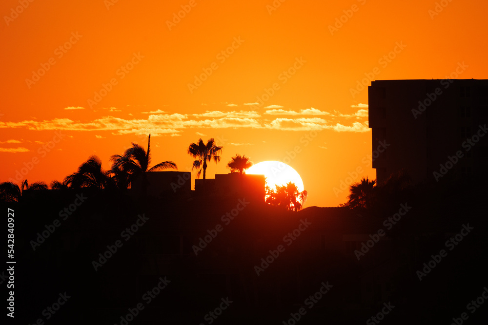 Sunset over buildings in Sarasota, Florida Sunset over buildings in Sarasota, Florida