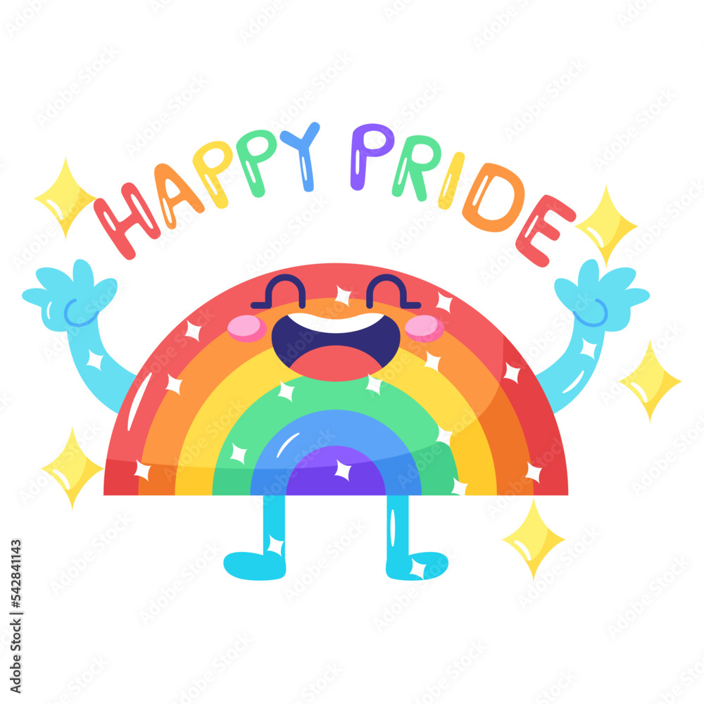 Isolated colored happy lgbt pride rainbow icon Vector