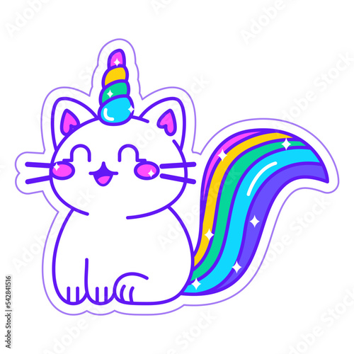 Isolated cute cat lgbt pride icon Vector