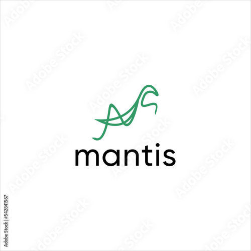 insect bug mantis pray logo design vector