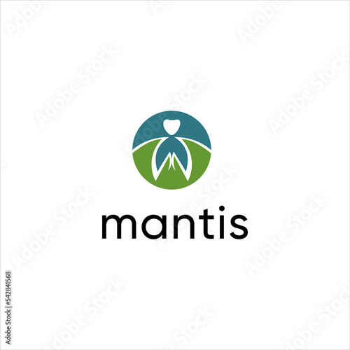 insect bug mantis pray logo design vector