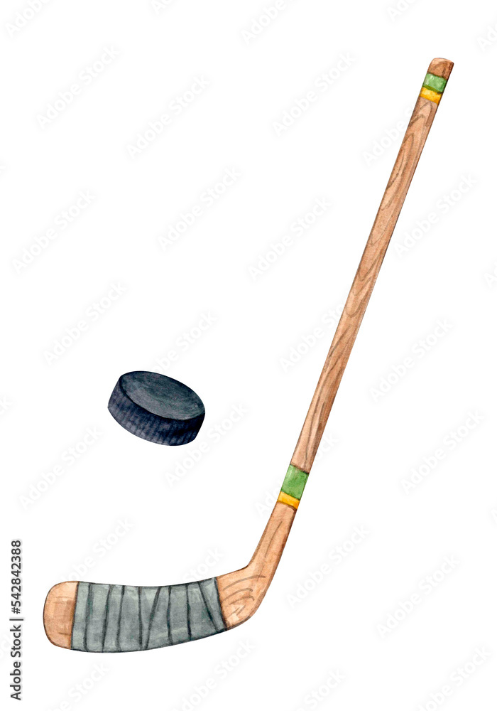 Hockey Stick And Ball Illustration Stock Illustration - Download