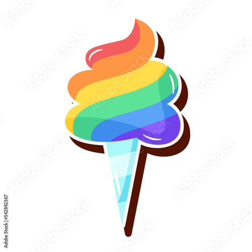 Isolated colored cotton candy lgbt pride icon Vector