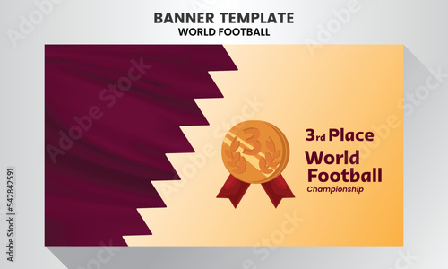 Third Place Football world cup background for banner  soccer championship