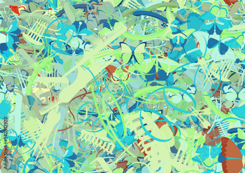 Background pattern abstract seamless design texture. Theme is about slip, comb, fly, confetti, claw, wavy, wildlife, beautiful, decor, tropical, stripes, bobby pin, Monarch, ornate, art
