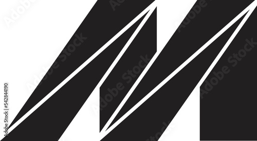 Abstract letter M logo illustration in trendy and minimal style