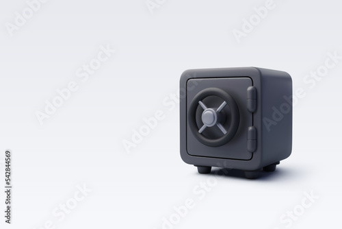 3d Vector realistic Safe Bank Box icon, Protection money savings concept.