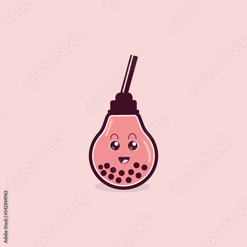 Boba light cute kawaii vector design