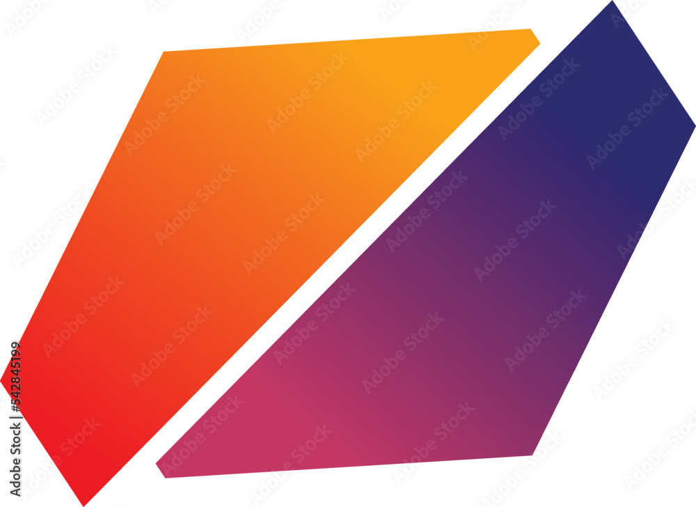 Abstract cut square logo illustration in trendy and minimal style