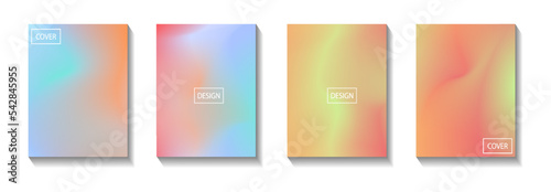 set of abstract background with beautiful gradation color, colorful background for poster flyer banner backdrop.vertical banner.cool fluid background vector illustration