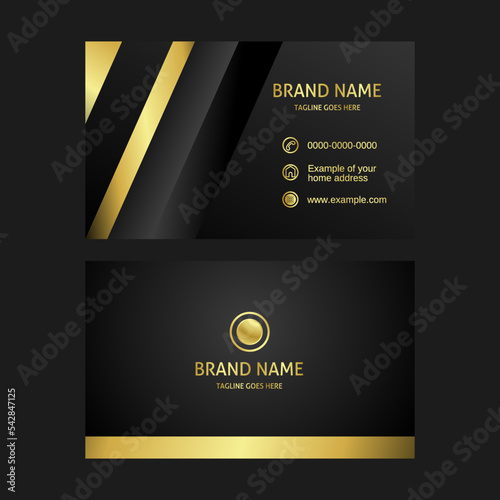 Black and gold background luxury business card design template