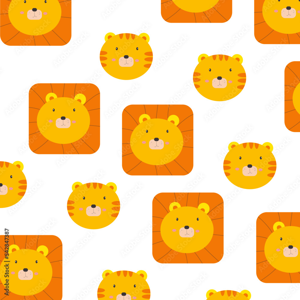 Cute animal cartoon pattern suitable for wallpaper Cute animal cartoon pattern suitable for wallpaper