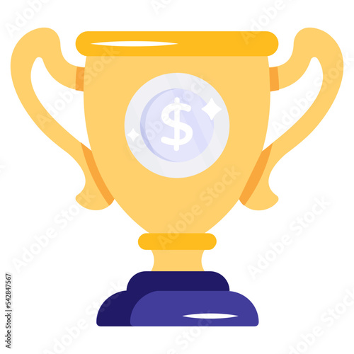 A customizable flat icon of prize money 