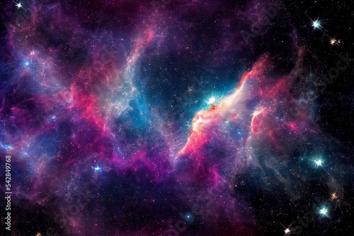 Fototapeta Naklejka Na Ścianę i Meble -  Colorful night sky space. nebula and galaxies in space. astronomy concept background.	