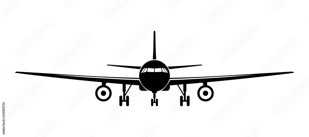 Passenger plane silhouette. Passenger plane silhouette.