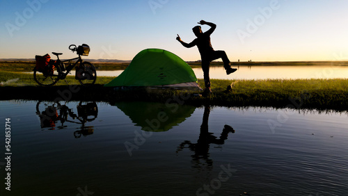 lifestyle cycling and camping life in the most beautiful places