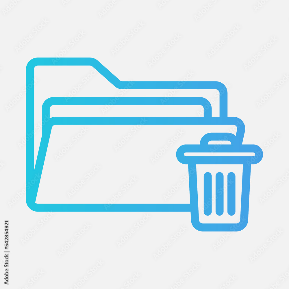 Trash icon in gradient style about folders, use for website mobile app presentation Trash icon in gradient style about folders, use for website mobile app presentation