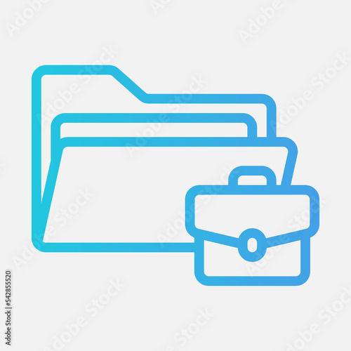 Briefcase icon in gradient style about folders, use for website mobile app presentation