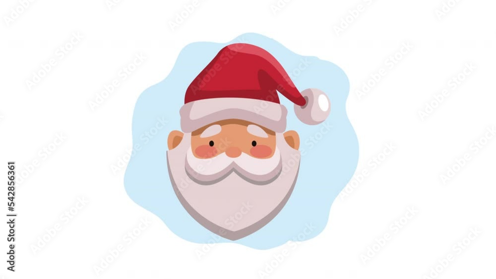 santa claus head character animation