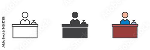 Hotel Front Desk different style icon set