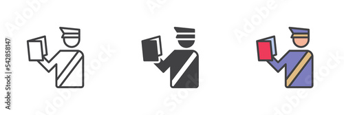 Ticket collector different style icon set