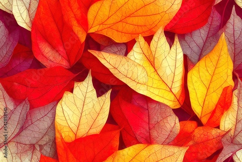 Watercolor autumn foliage seamless pattern, herbarium background, autumn forest leaves pattern, autumn harvest print