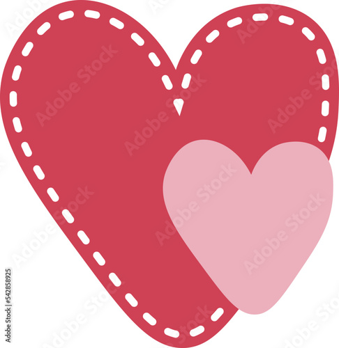 Red heart icon. Happy Valentines Day. Love sign symbol. Simple greeting card template. Cute graphic object. Flat design. White background. Isolated. Vector illustration