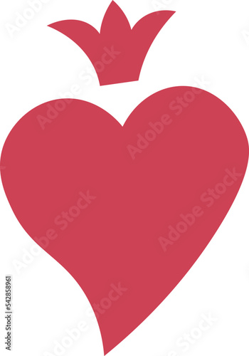 Red heart icon. Happy Valentines Day. Love sign symbol. Simple greeting card template. Cute graphic object. Flat design. White background. Isolated. Vector illustration