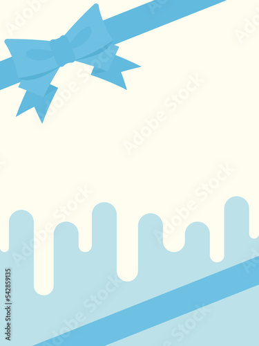 とろけるホワイトチョコレートと斜め掛けリボンの背景　縦位置