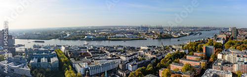 harbour of hamburg in germany seen from the chorch st. michael © Wolfgang