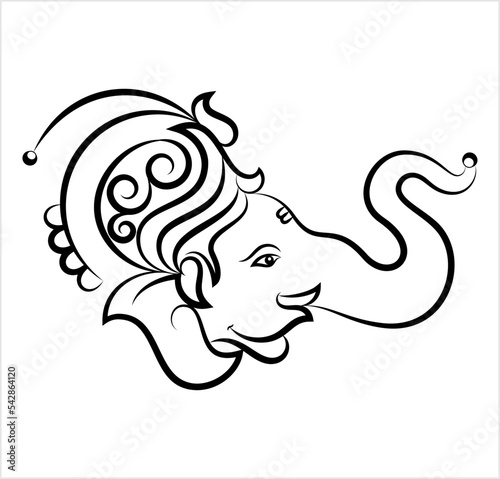 Ganesha The Lord Of Wisdom Calligraphic Style M_2211001